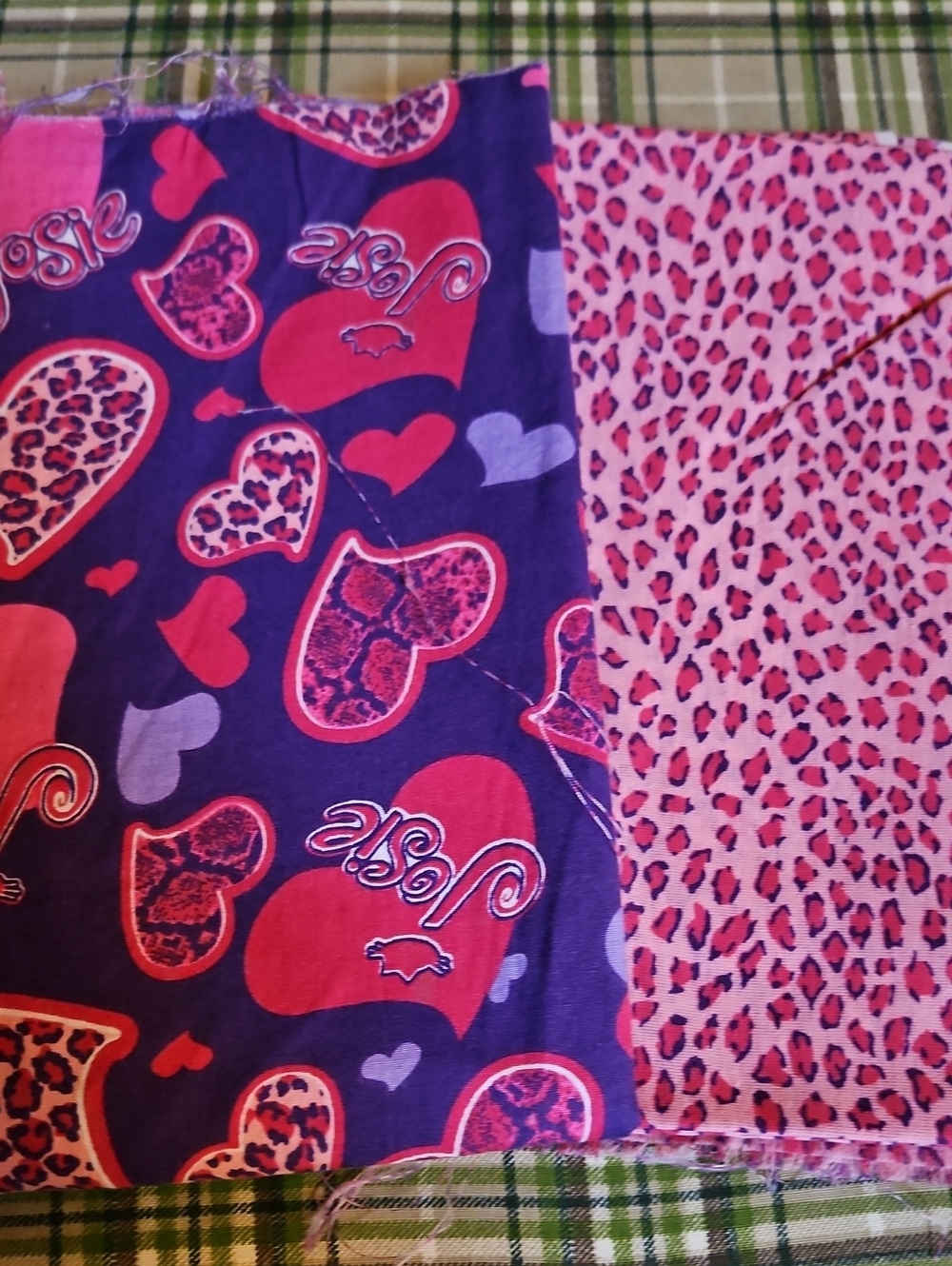 Vintage Josie And The Pussycats Graphic Heart & Leopard Print Fabric Bundle
